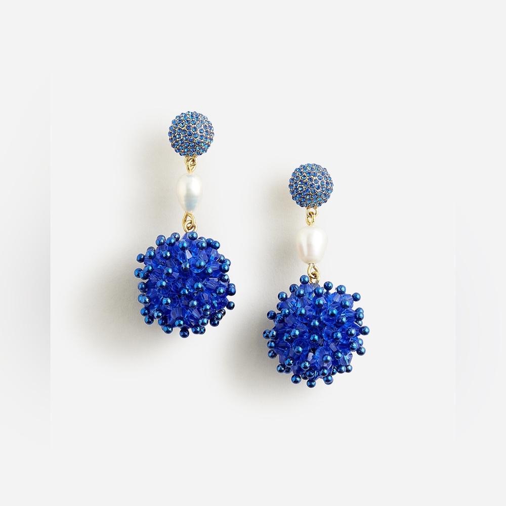 🌱 J. Crew Crystal burst and freshwater pearl drop earrings